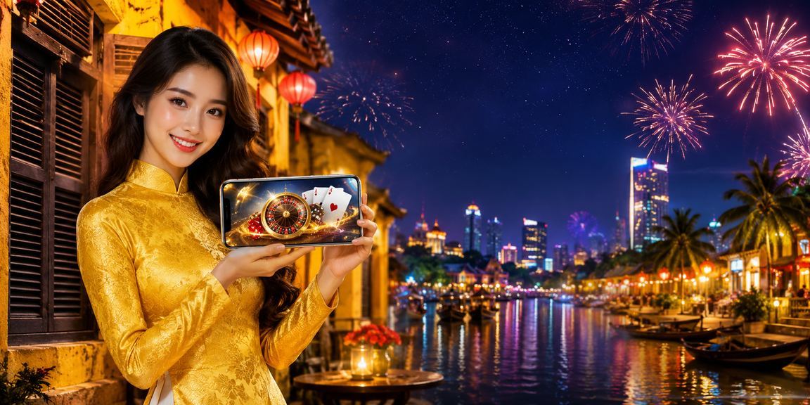 Người chơi thư giãn và kiểm soát thời gian giải trí casino trên điện thoại tại phố cổ Hội An